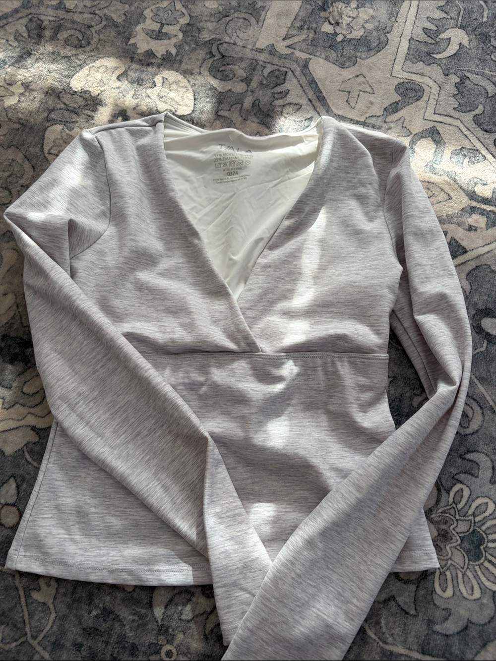 Tala Day Flex Grey Heathered Long Sleeve Top